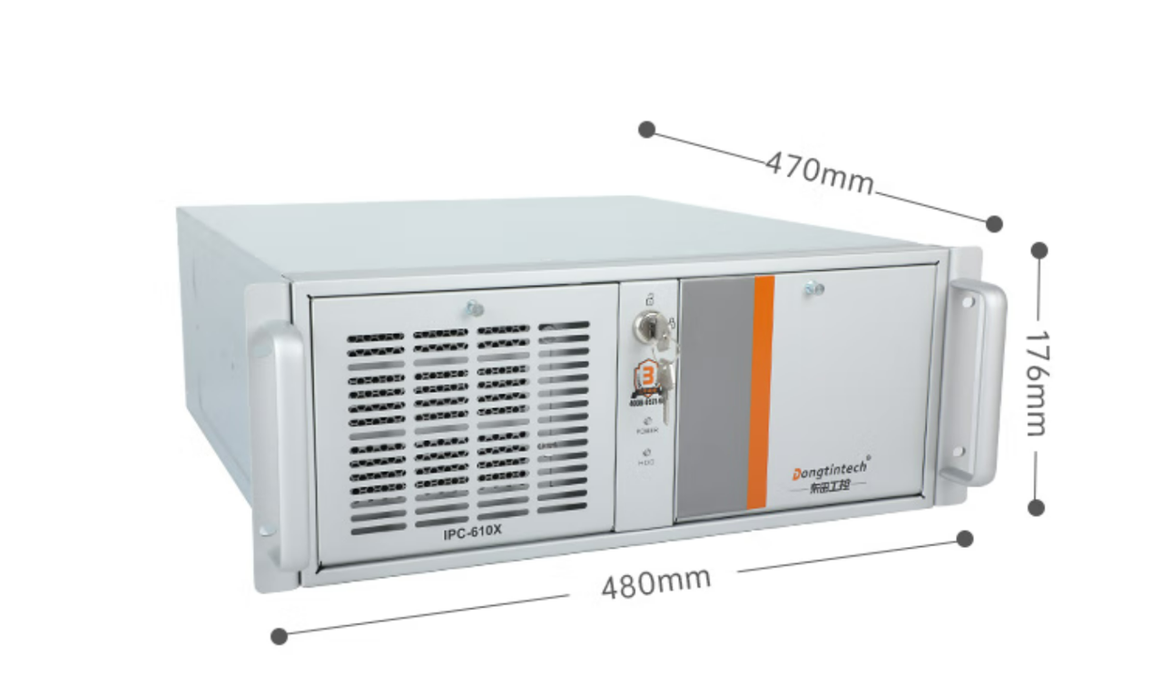 　這款機(jī)器采用了DT-610X機(jī)箱和DT-WR680MA主板。整體為銀灰色。采用了熱浸鍍鋅薄鋼板，防銹、耐候性強(qiáng)。并且它的防銹蝕性特別好，-般環(huán)境防蝕效果可達(dá)30-50年，熱浸鍍鋅薄鋼板外形美觀，加工容易。尺寸為430（481.6帶耳朵）*470*176mm（寬*深*高）,約重23kg，便于搬運(yùn)。
