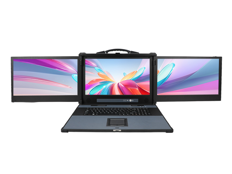 海光CPU加固便攜機,三屏異顯移動工作站,支持國產麒麟UOS系統,DTG-S1437ZD-B3490MB