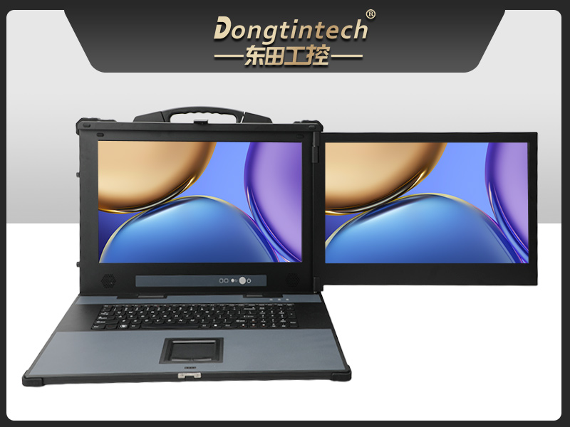 國產雙屏加固計算機,雙路海光3490工業便攜機,風電設備運維電腦,DTG-1427ZD-B3490MB