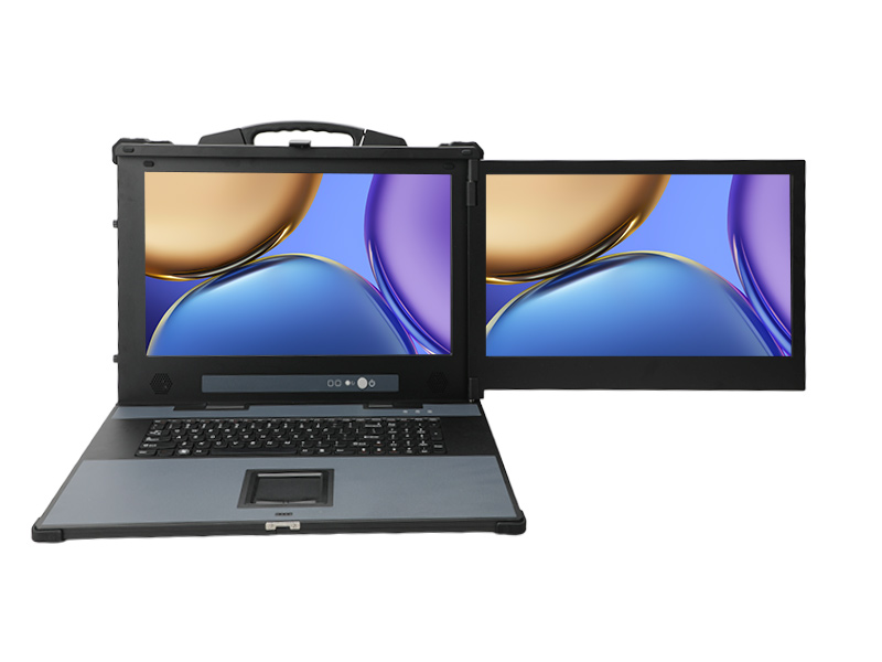 國產雙屏加固計算機,雙路海光3490工業便攜機,風電設備運維電腦,DTG-1427ZD-B3490MB